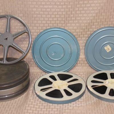 2 Home Movies from the 1950s and 3 empty reel tins.