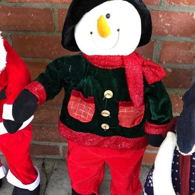 Christmas  Plush Decor Lot, Santa Clause and Snowmen