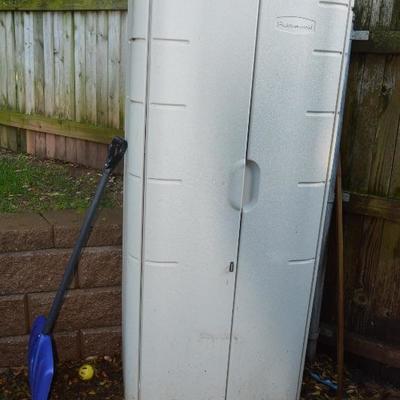 Large upright weather proof outdoor storage closet