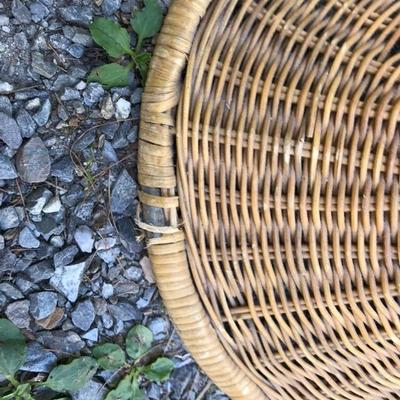 Beautiful Vintage Floor Wicker Lamp With Shade