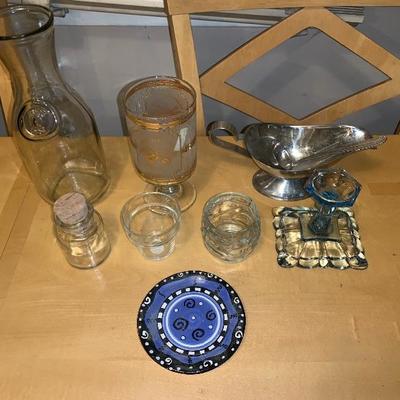 Assortment Of Etched Glassware