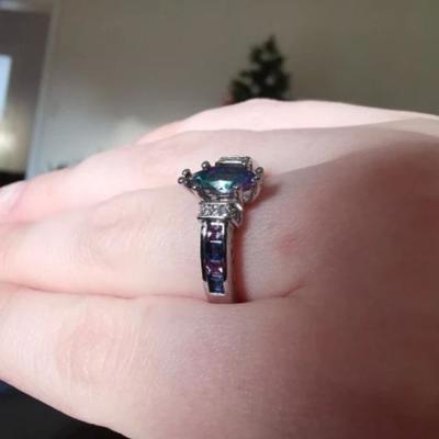 Marquis Cut Rainbow topaz ring