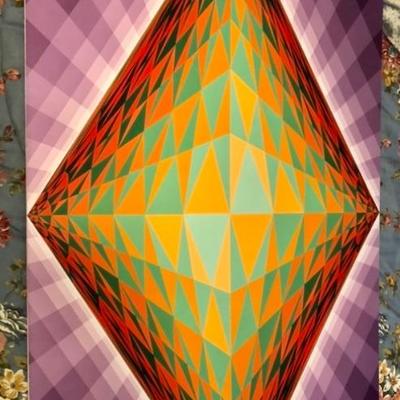 1960â€™s Psychedelic Op Art Original