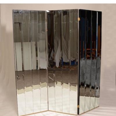 Old Hollywood Mirrored Room Divider- Herendon