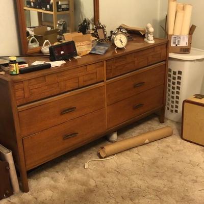 MCM long dresser with mirror 