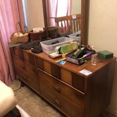 Long MCM dresser with mirror 