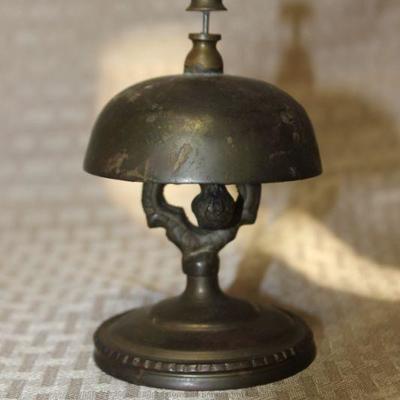 Vintage Brass Hotel Lobby Desk Bell