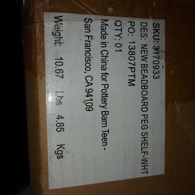 Two Pottery Barn Teen Bead board Peg Shelf