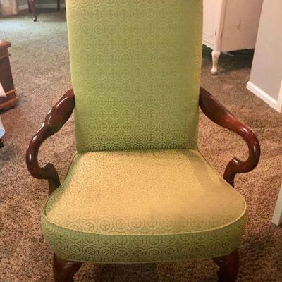 Green Fabric Arm Chair
