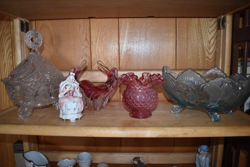 Lot of 5 piece, Fenton, vintage glassware