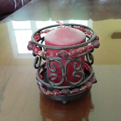 Lot colorful vases and candle holders