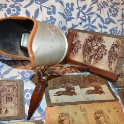 Vintage 3-D Stereoscope Viewer w/ 30 cards