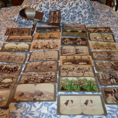 Vintage 3-D Stereoscope Viewer w/ 30 cards