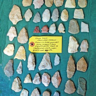 Lot 38:  Arrowheads and Stone Tools from the Lake Marion SC Area $45