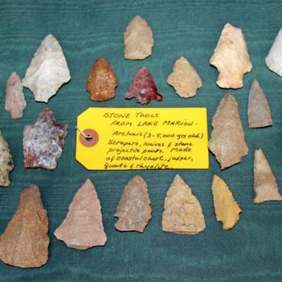 Lot 39: Arrrowheads and Stone Tools from the Lake Marion, SC area  $45