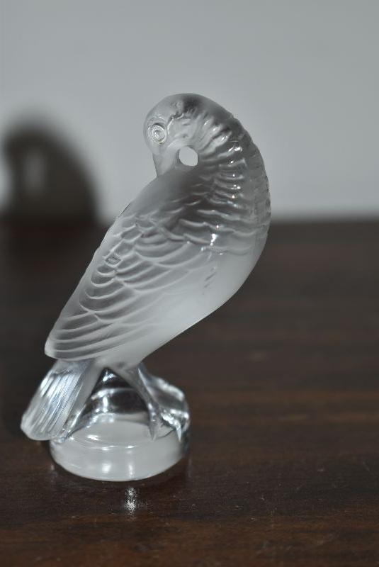 Lalique Crystal Turtle Dove Figurine, 2 1/2