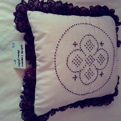 X13 White and Maorron Throw Pillow