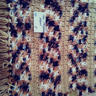 X21 Tan varigated afghan