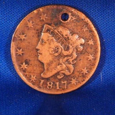 1817 Large Cent Holed