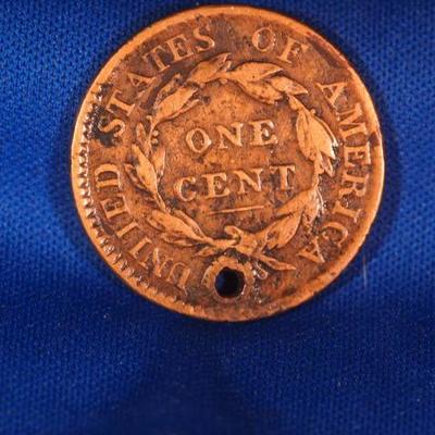1817 Large Cent Holed
