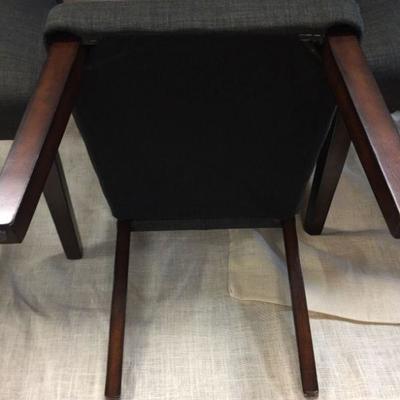 Set of Four Charcoal Tufted Dining Chairs
