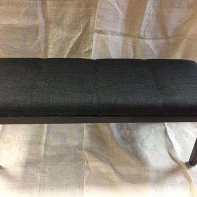Charcoal Gray Tufted Bench 