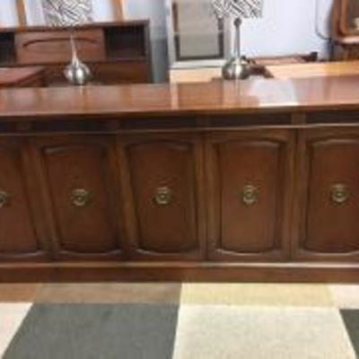Drexel Mid Century 5 Door Buffet on Wheels
