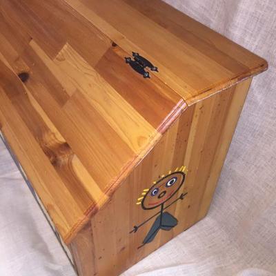 Cute Handpainted Wooden Toy Box 
