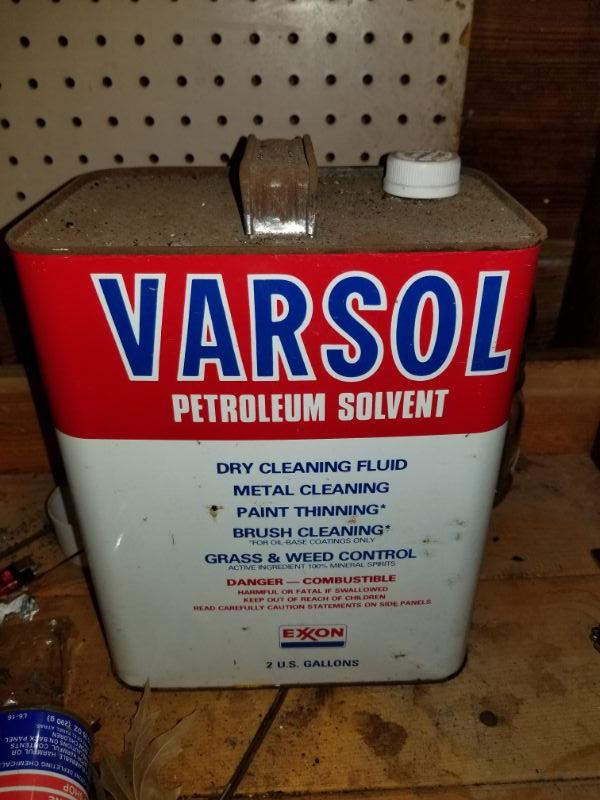 Can of Varsol petroleum solvent