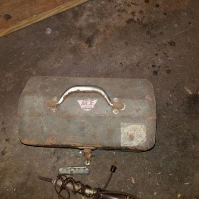 Antique tool box and oldest drill I have ever seen!