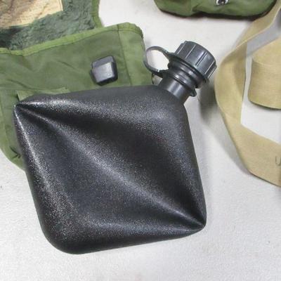 Lot 141 - Square Bladder Canteen With Canvas Bags