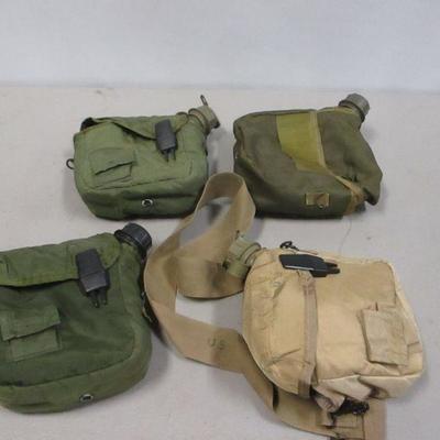 Lot 141 - Square Bladder Canteen With Canvas Bags