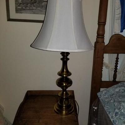 Pair of two matching brass lamps.  Each 31 inches tall
