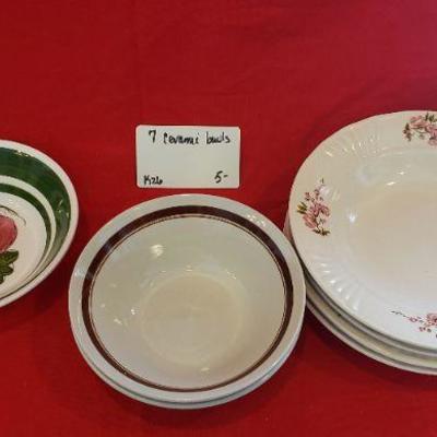 K26 7 misc. ceramic bowls