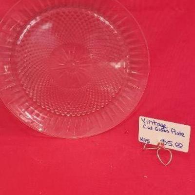 K95 Vintage cut glass Plate
