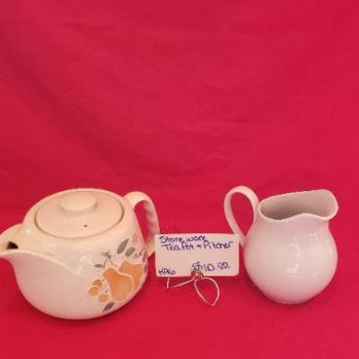 K96 Stoneware Teapot and ceramic Pitcher