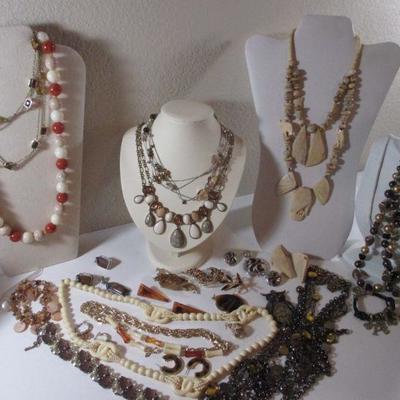 Vintage to Now All Wear Mixed amber Costume Jewelry Lot Some Signed 