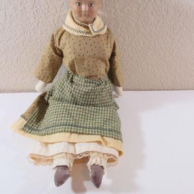 Vintage Wood and Cloth Mama Doll 16" UnSigned 16" 
