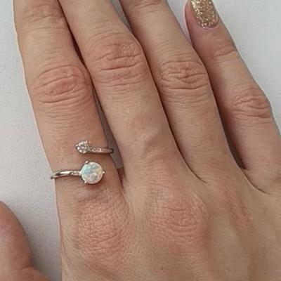 Opal cocktail ring .925 silver