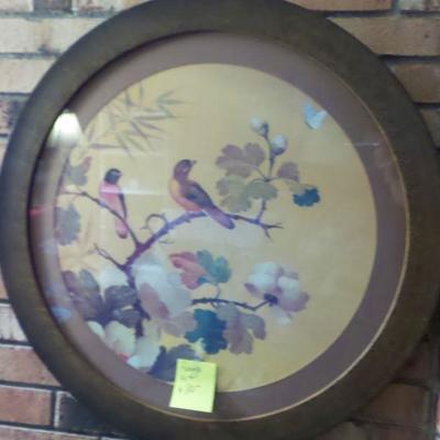 ANTIQUE ART - Round Frame Floral