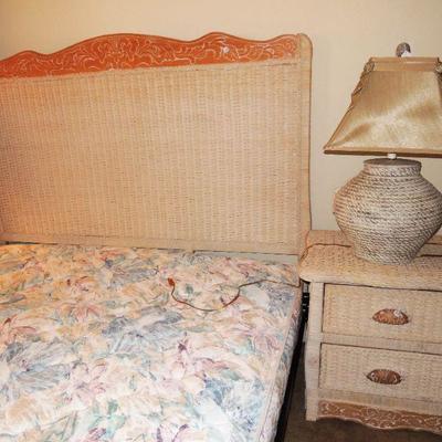Bedroom: Wicker Queen Bed