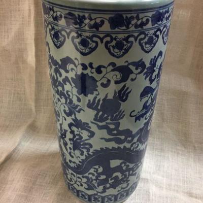 Ceramic Blue/White Umbrella/Cane Stand