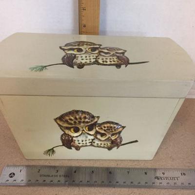 Vintage Owl Sewing Keepsake Box 