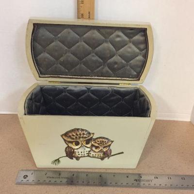 Vintage Owl Sewing Keepsake Box 