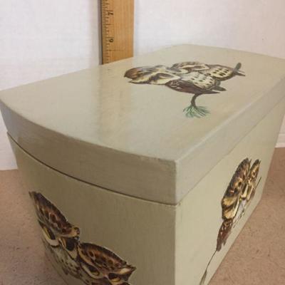 Vintage Owl Sewing Keepsake Box 
