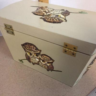 Vintage Owl Sewing Keepsake Box 