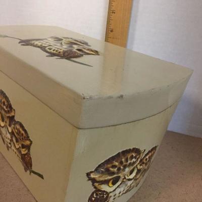 Vintage Owl Sewing Keepsake Box 
