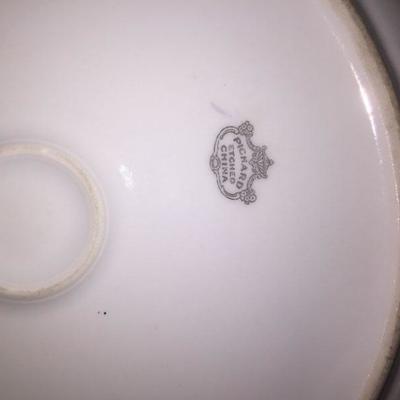 Set of Two Pickard etched china plates w/Stands