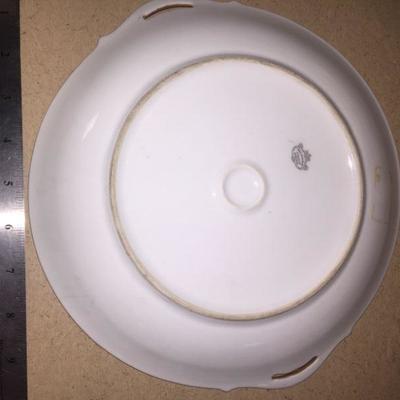 Set of Two Pickard etched china plates w/Stands