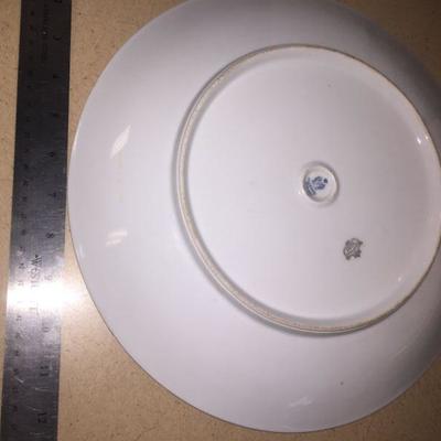Set of Two Pickard etched china plates w/Stands